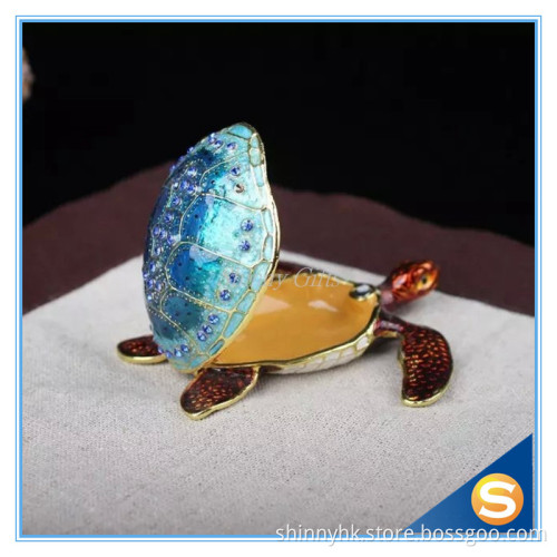 Pewter Turtle Metal Box Trinket Box